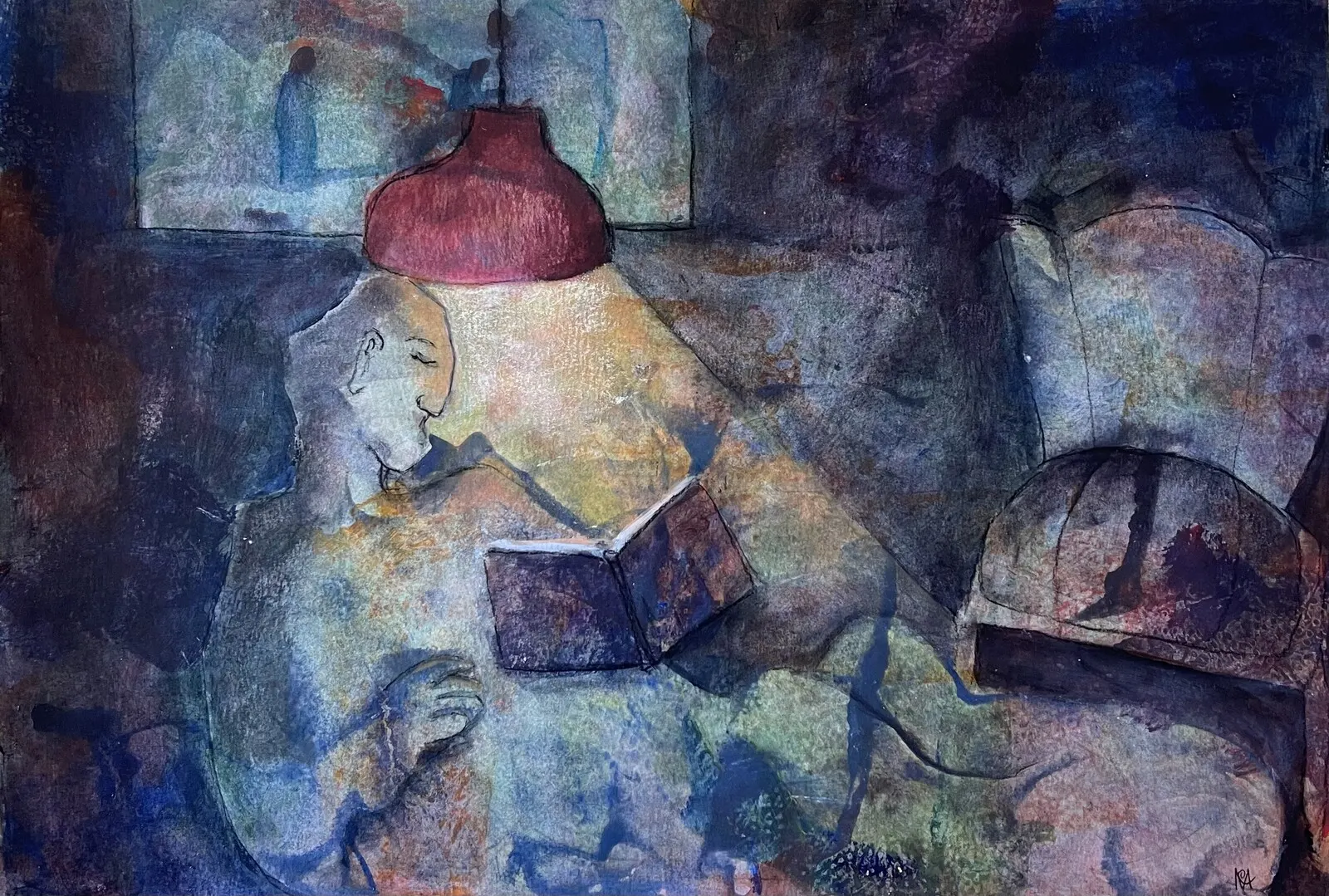 Akrylmålning Höstens vila av Mona Achs Söderblom