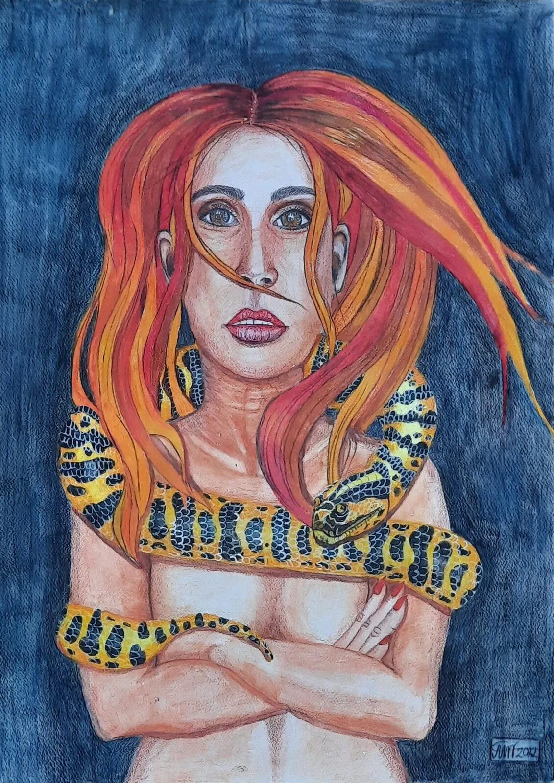 Akvarell Ormtjurserskan av Åse Motsanos Nordgren