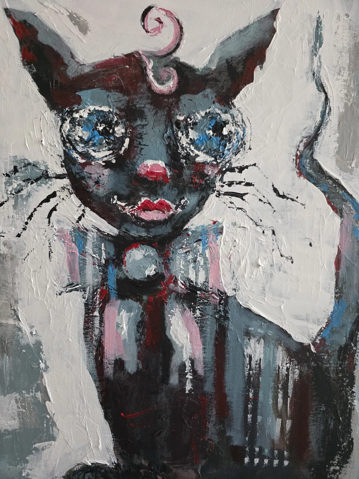 Akrylmålning Meeting in March av Erika Eriksson