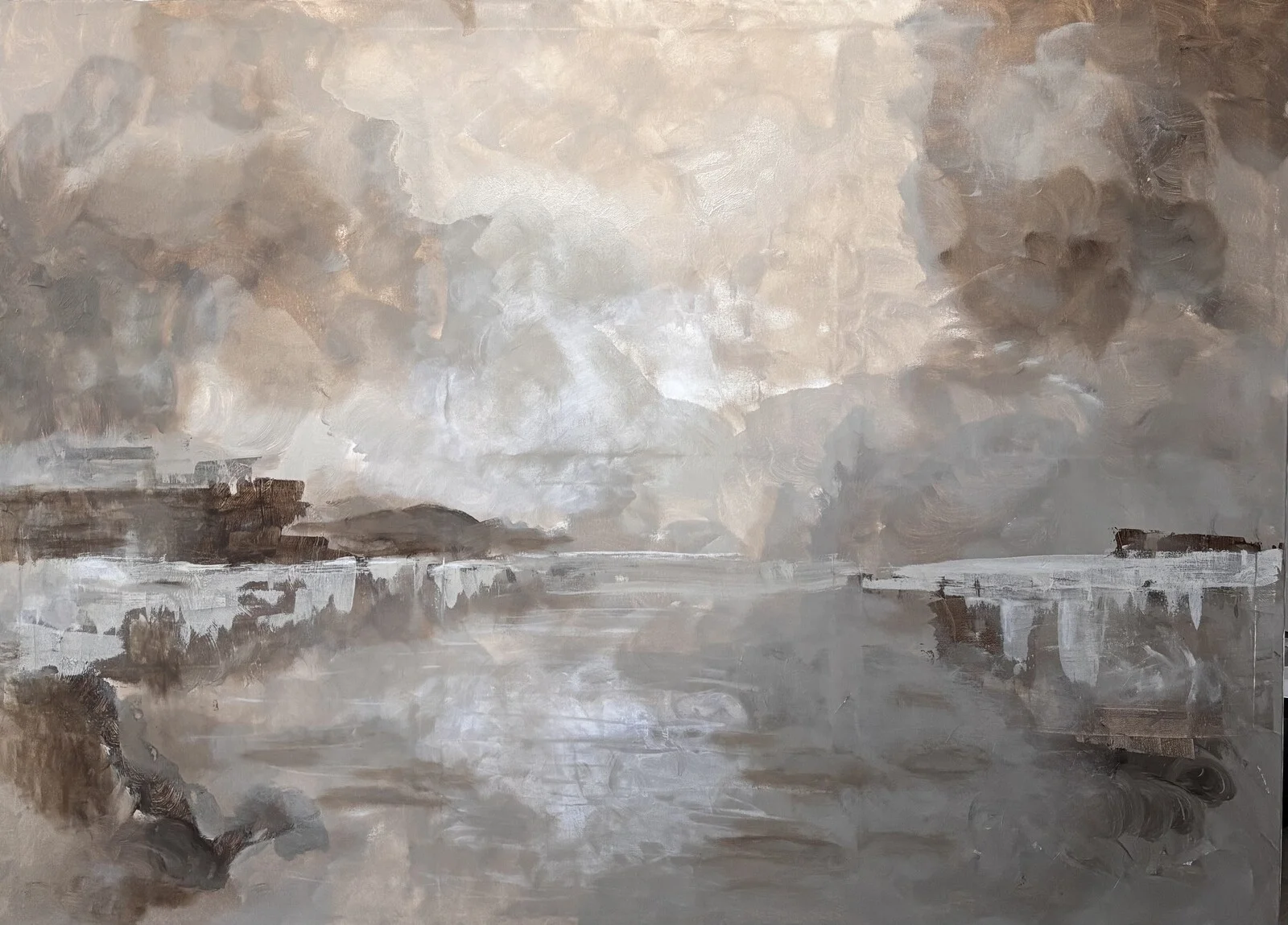 Akrylmålning Mountain lake. av Josefin Pettersson