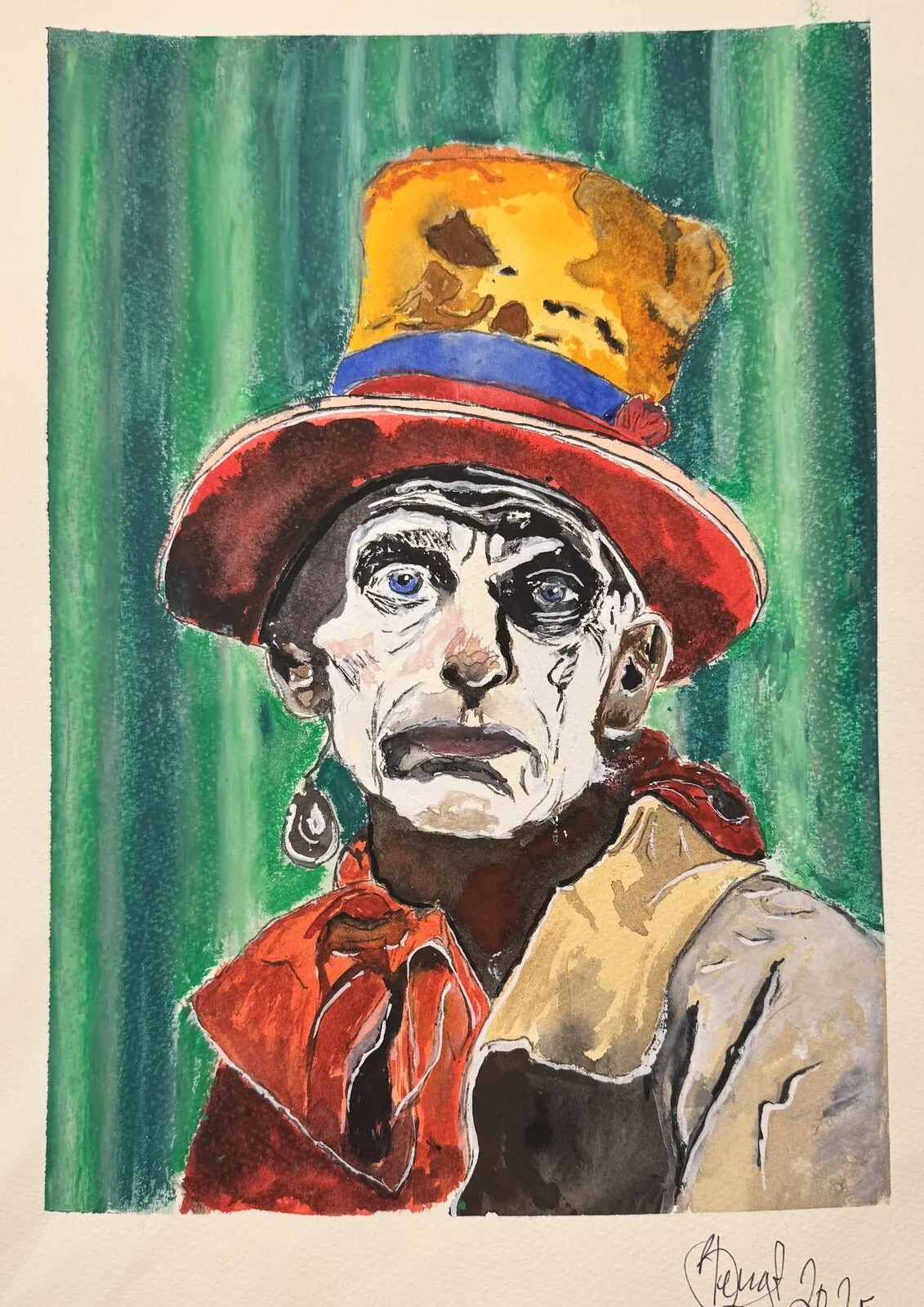 Akvarell Clown av Bengt Uusitalo