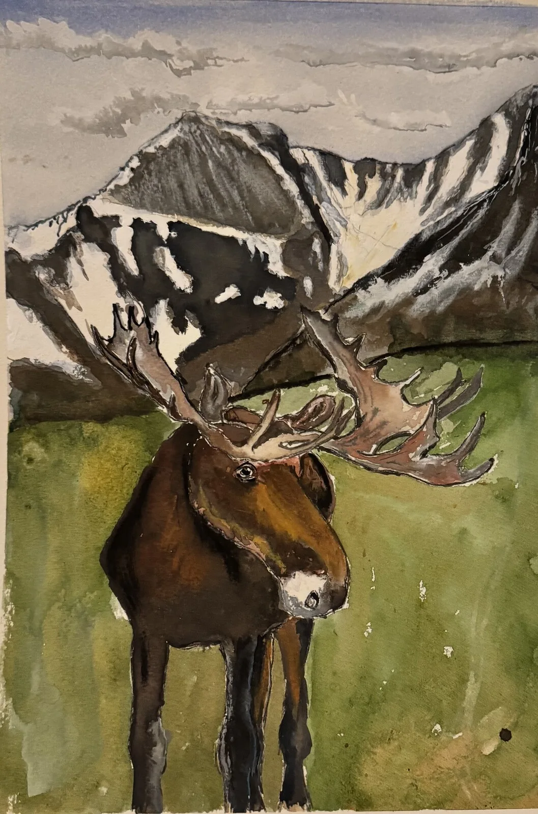 Akvarell Akka vår av Bengt Uusitalo