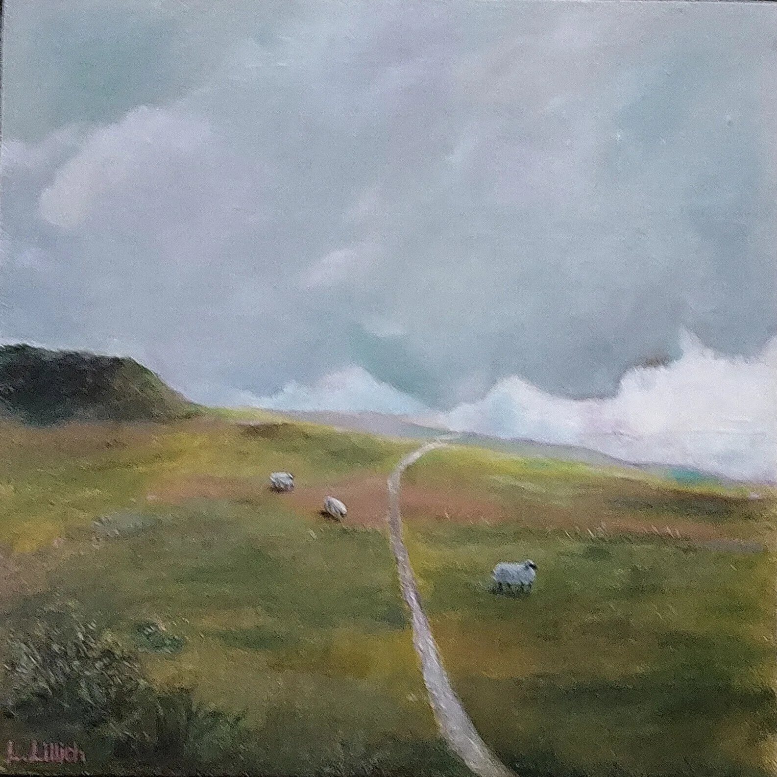 Oljemålning Får av Lenita Lillich