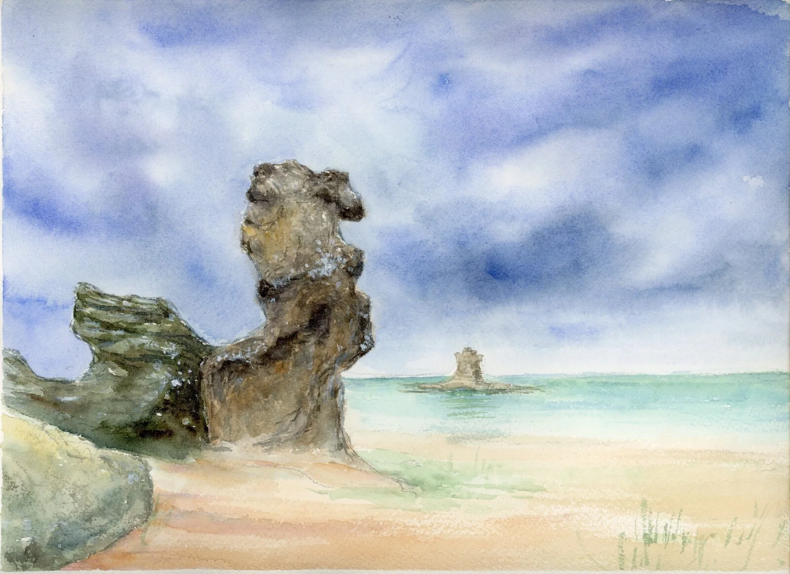 Akvarell Gotland Ljugarn 2 av Weiwei Fang