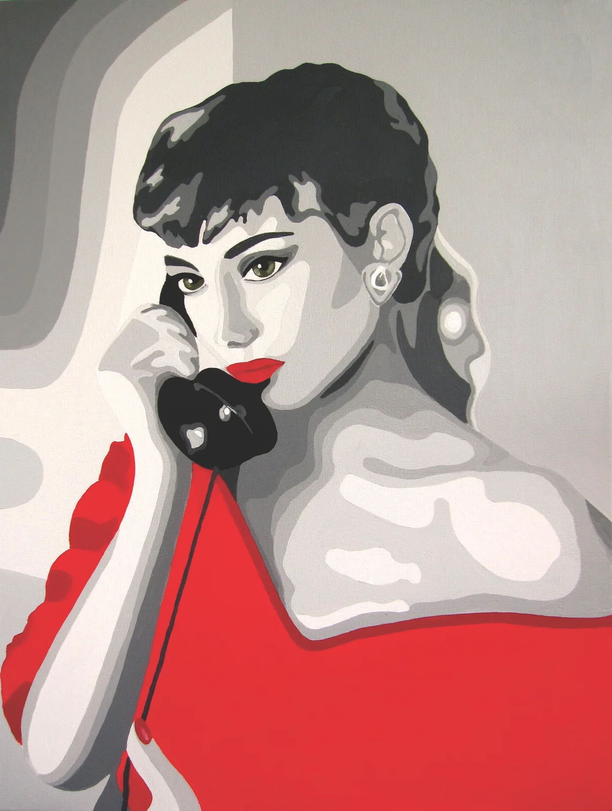 Akrylmålning Talking     Audrey Hepburn av Siv Pettersson