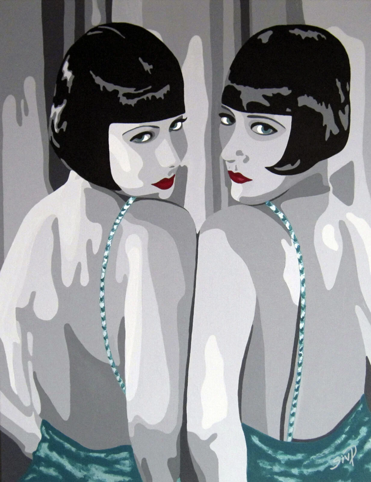 Akrylmålning Twins av Siv Pettersson