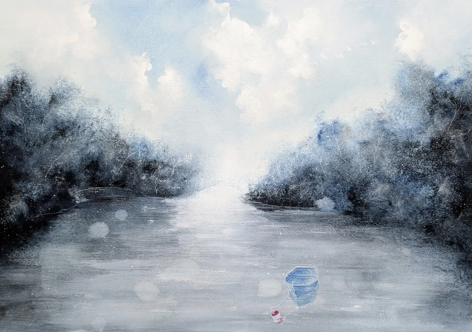 Akrylmålning Första snön av Tutta Domenstam