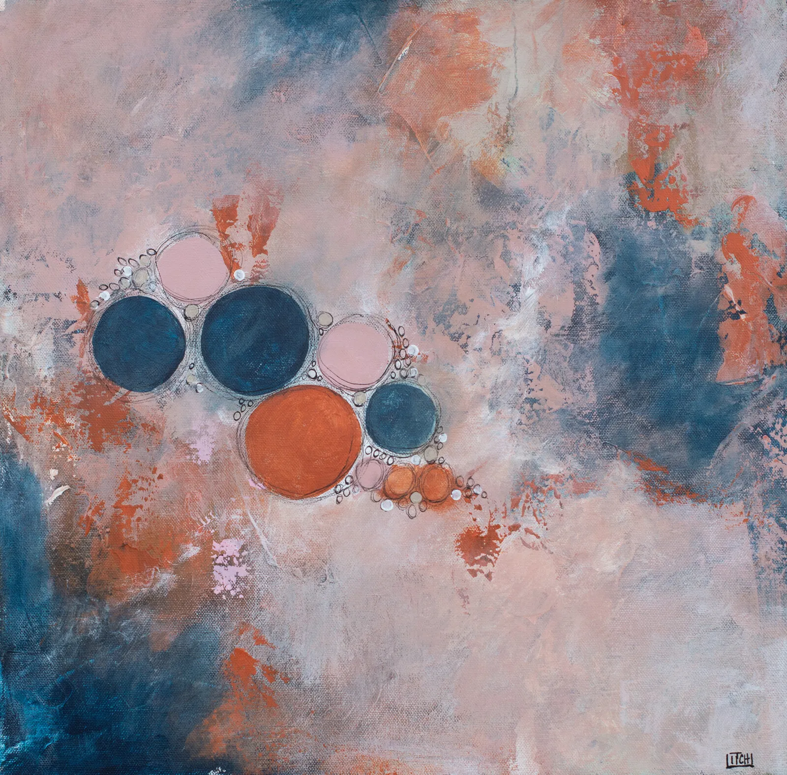 Akrylmålning United differences av Lillian Christiansson