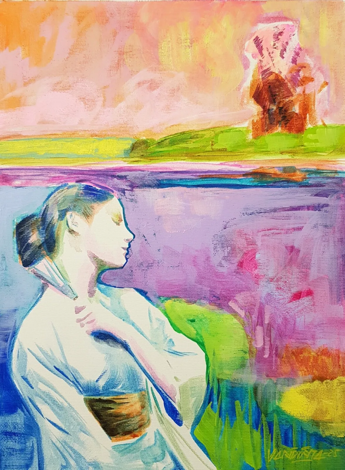 Akrylmålning Like a bird, fly away av Daniel Vandinja