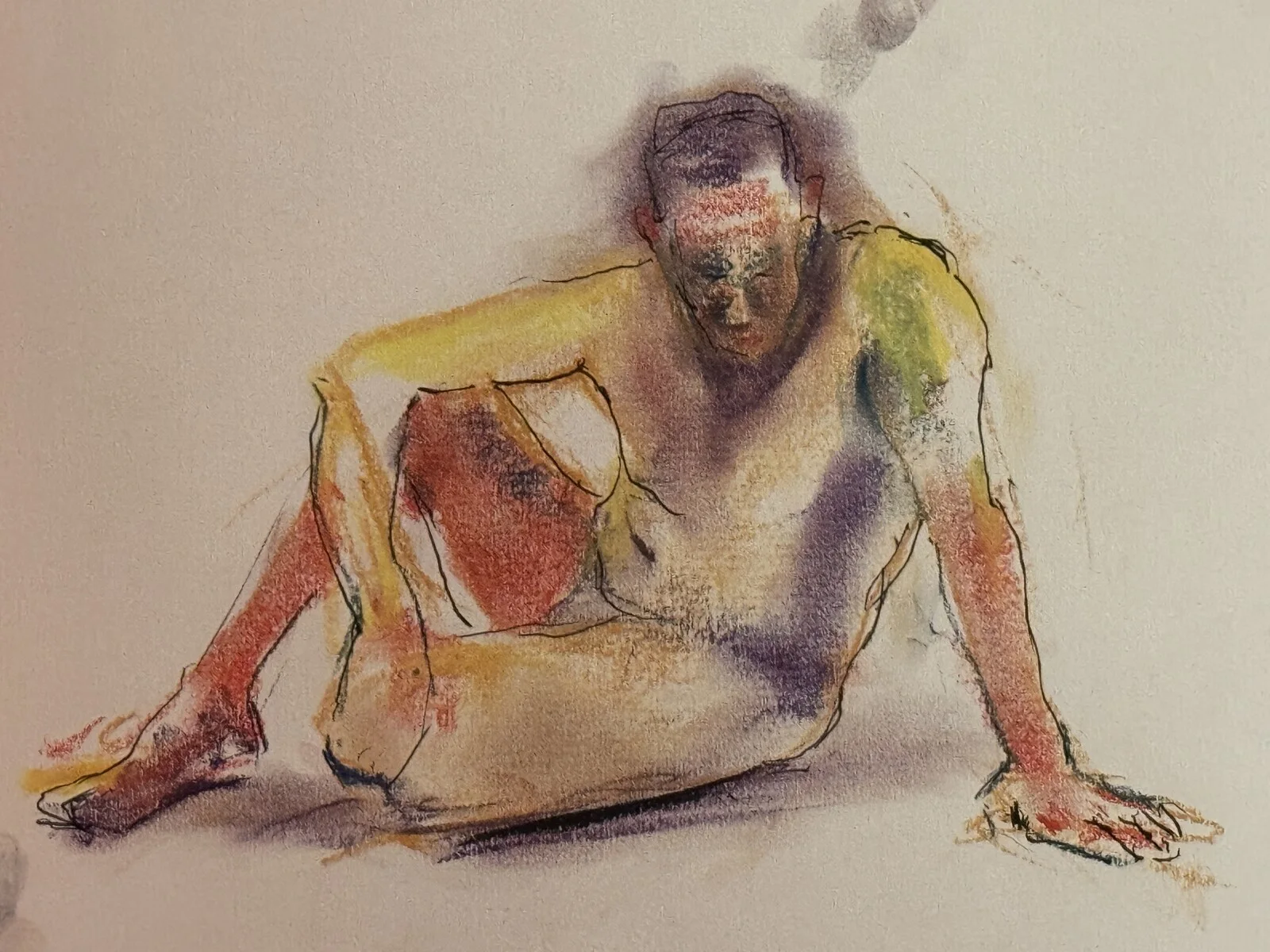 Manlig modell i färg av Per Kornhall