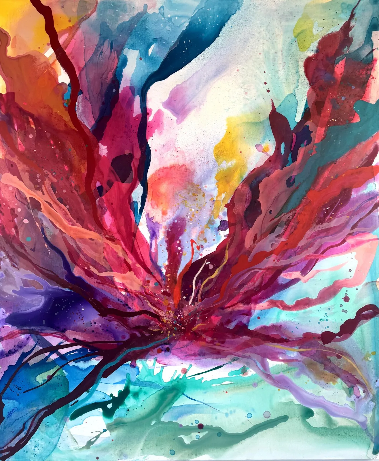 Akrylmålning The Blooming Sunset av Anna Viklund