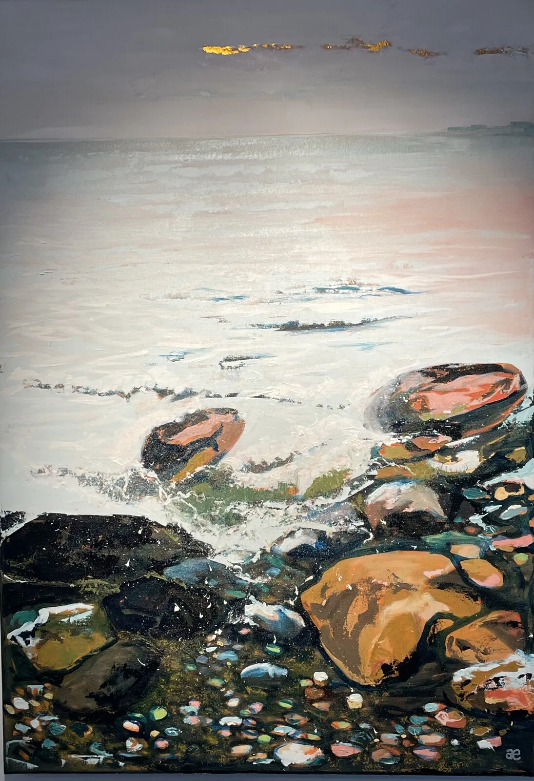 Oljemålning Havet är alltid nära av Anne Elina Turunen