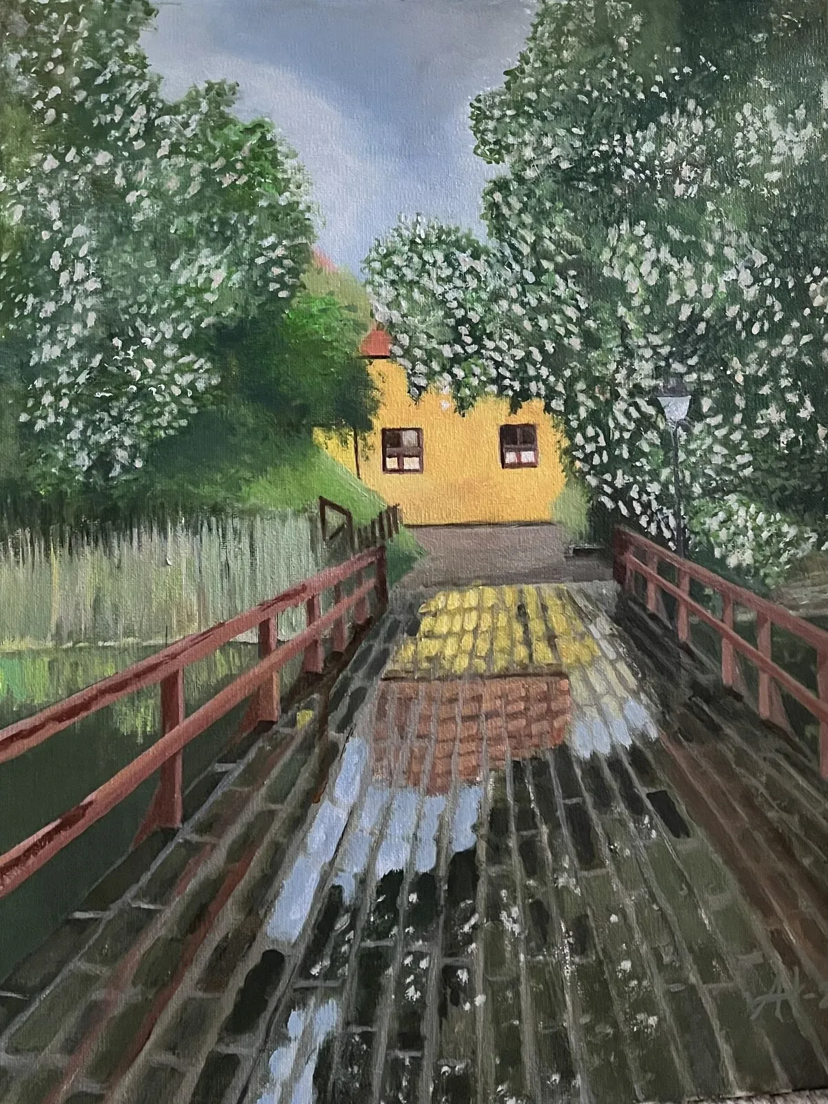 Akrylmålning Vattenreflex av Annette Hansson