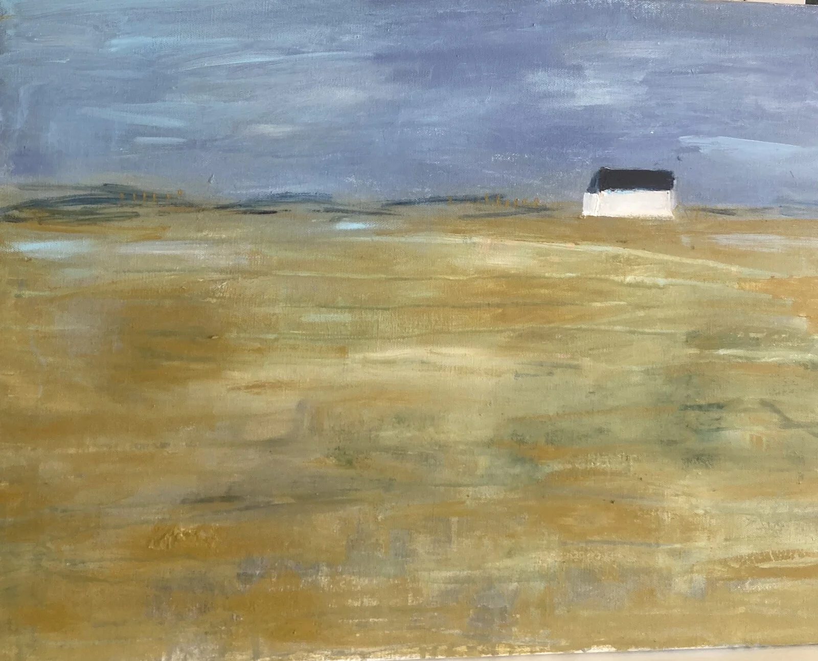 Akrylmålning Ensam av Marianne Björn