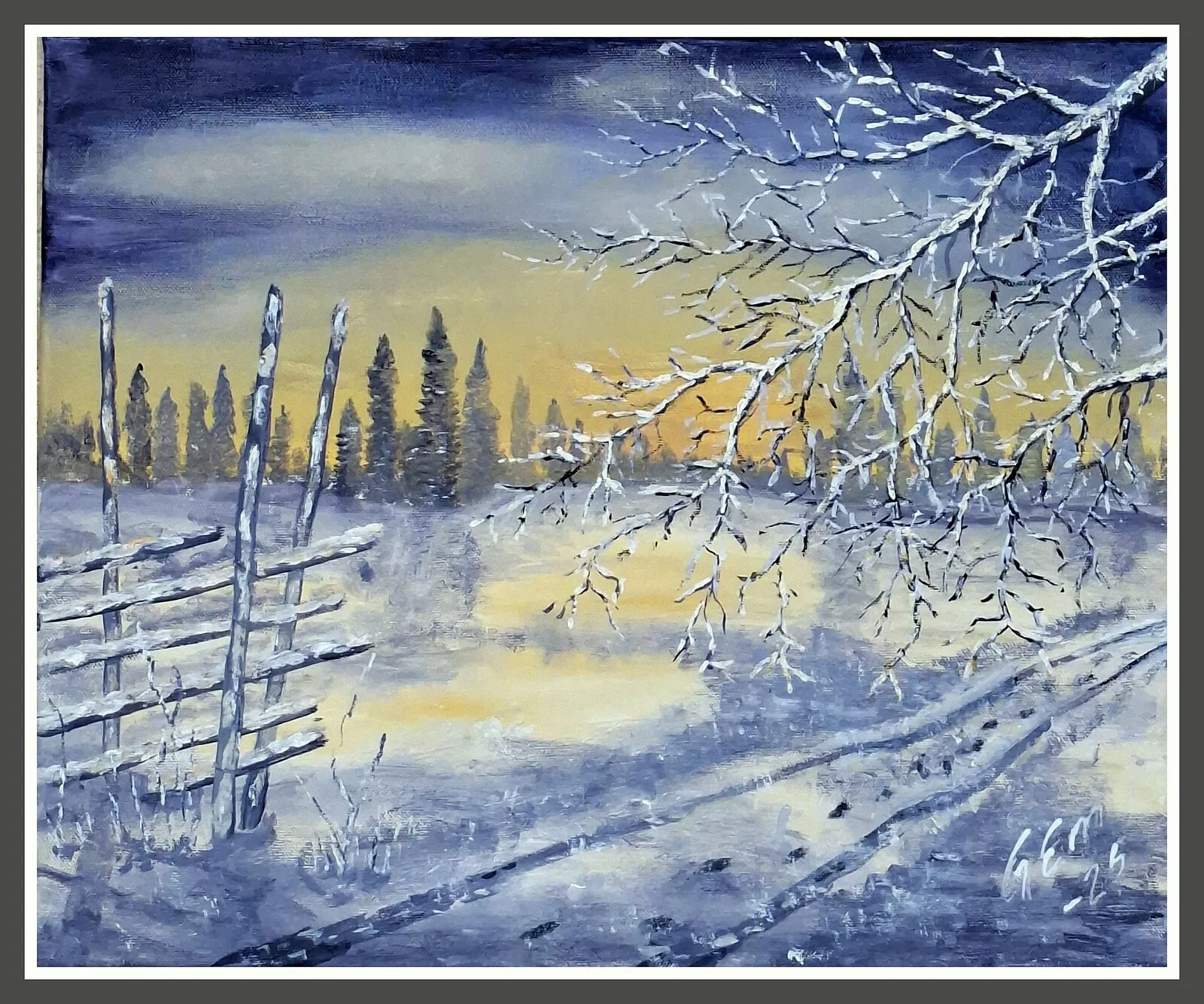 Oljemålning Vintervy av Gunnar Engström