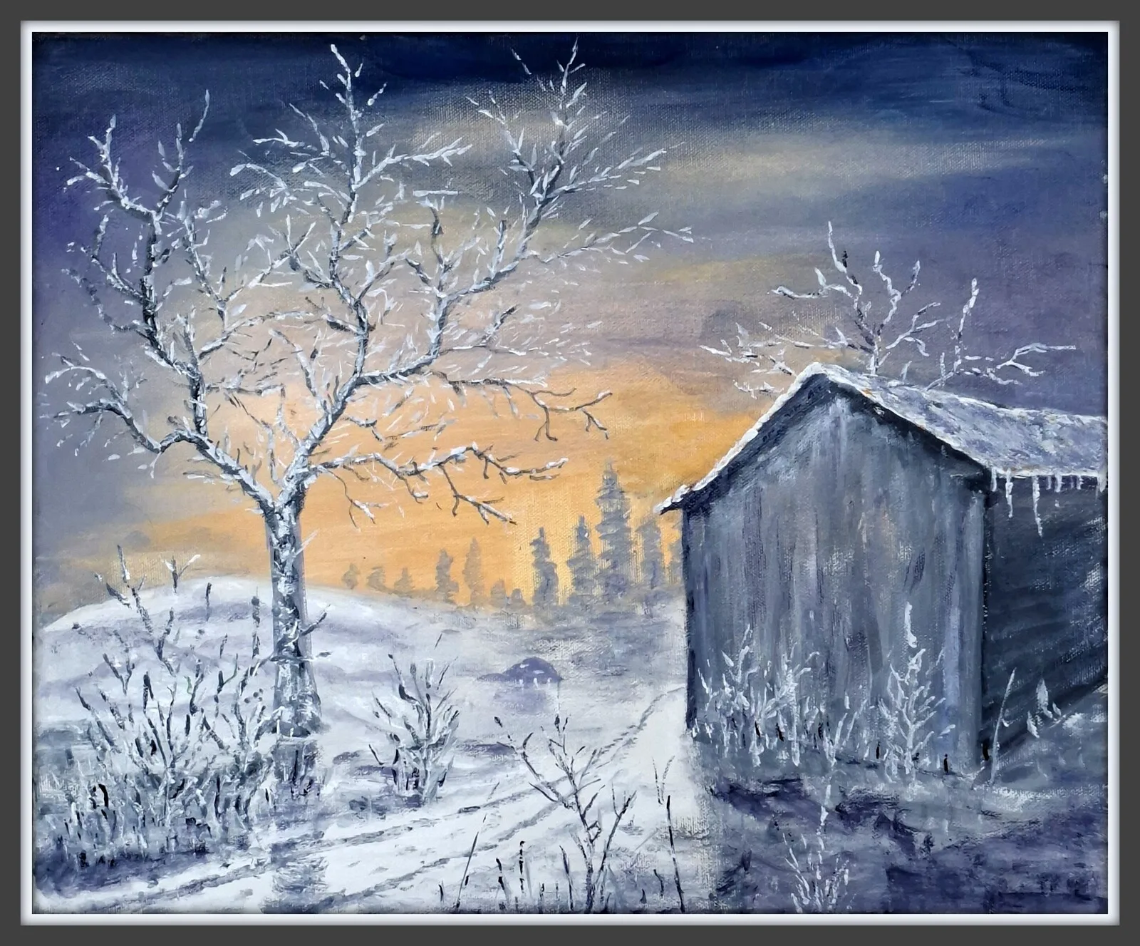 Oljemålning Februari av Gunnar Engström