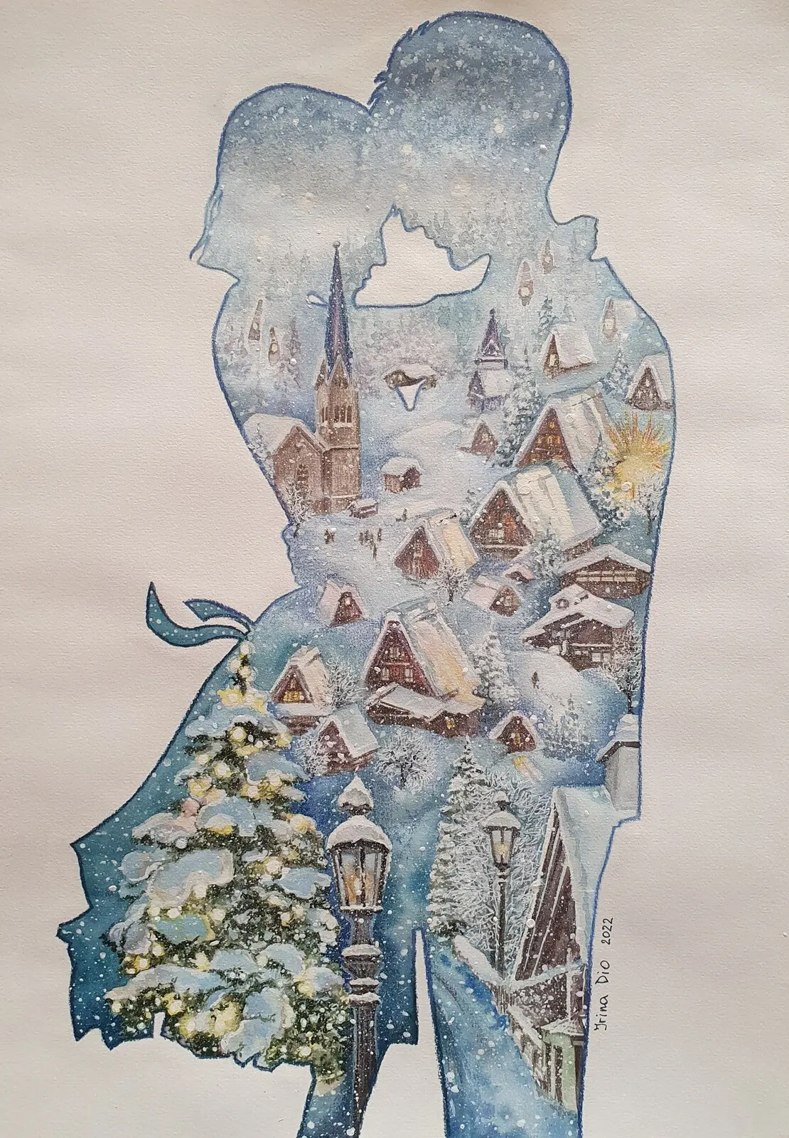 Akvarell Tillsammans av Iryna Denysenko