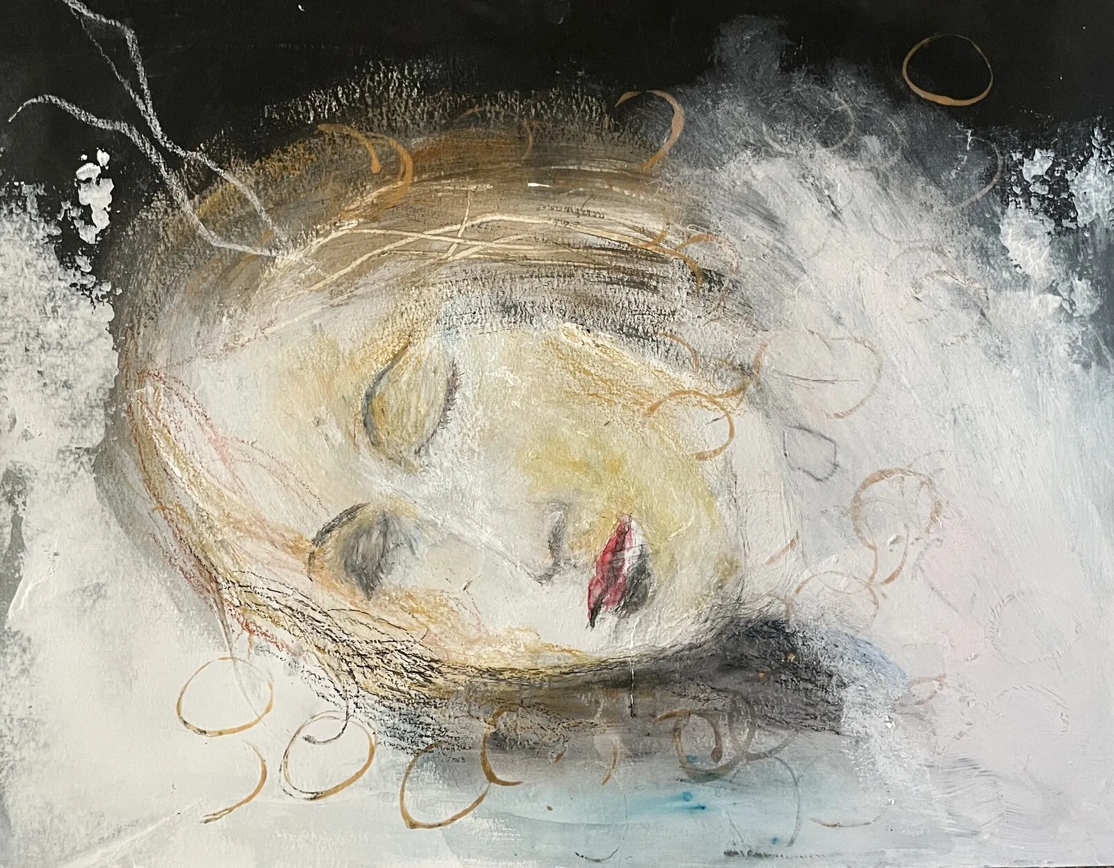 Akrylmålning Sleeping beauty av Gunilla Tuvin