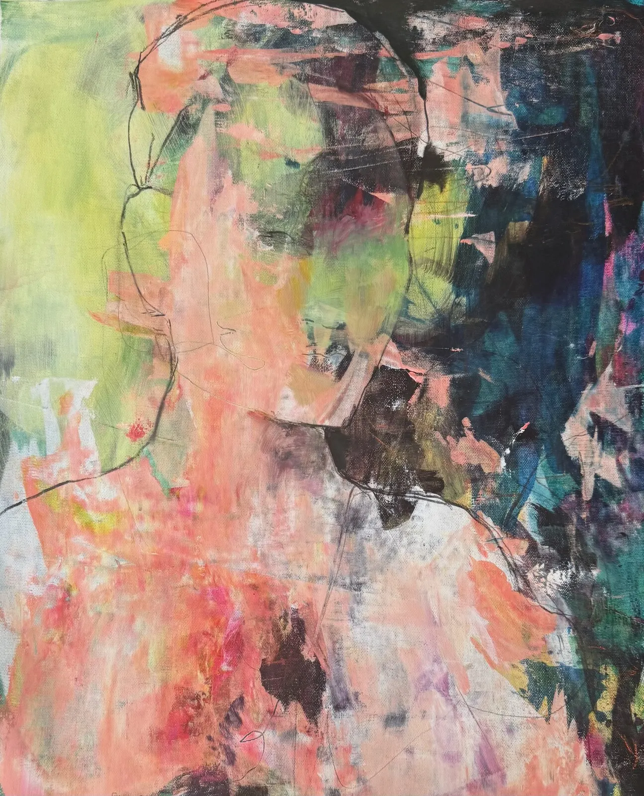 Akrylmålning Somebody somehow av Karin Björnsdotter