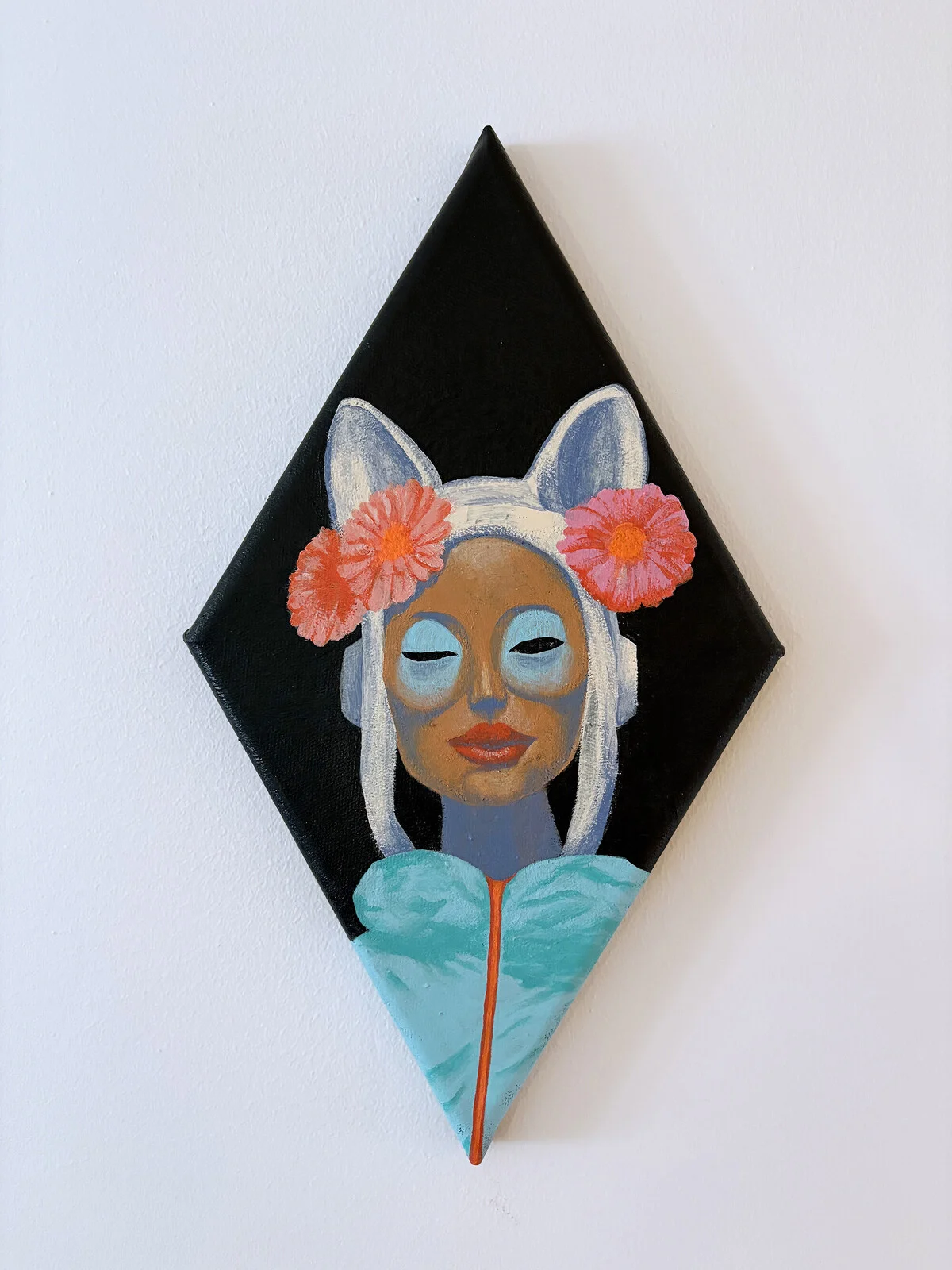 Akrylmålning Original painting 'Little pilot' (2024) av Jing Wang