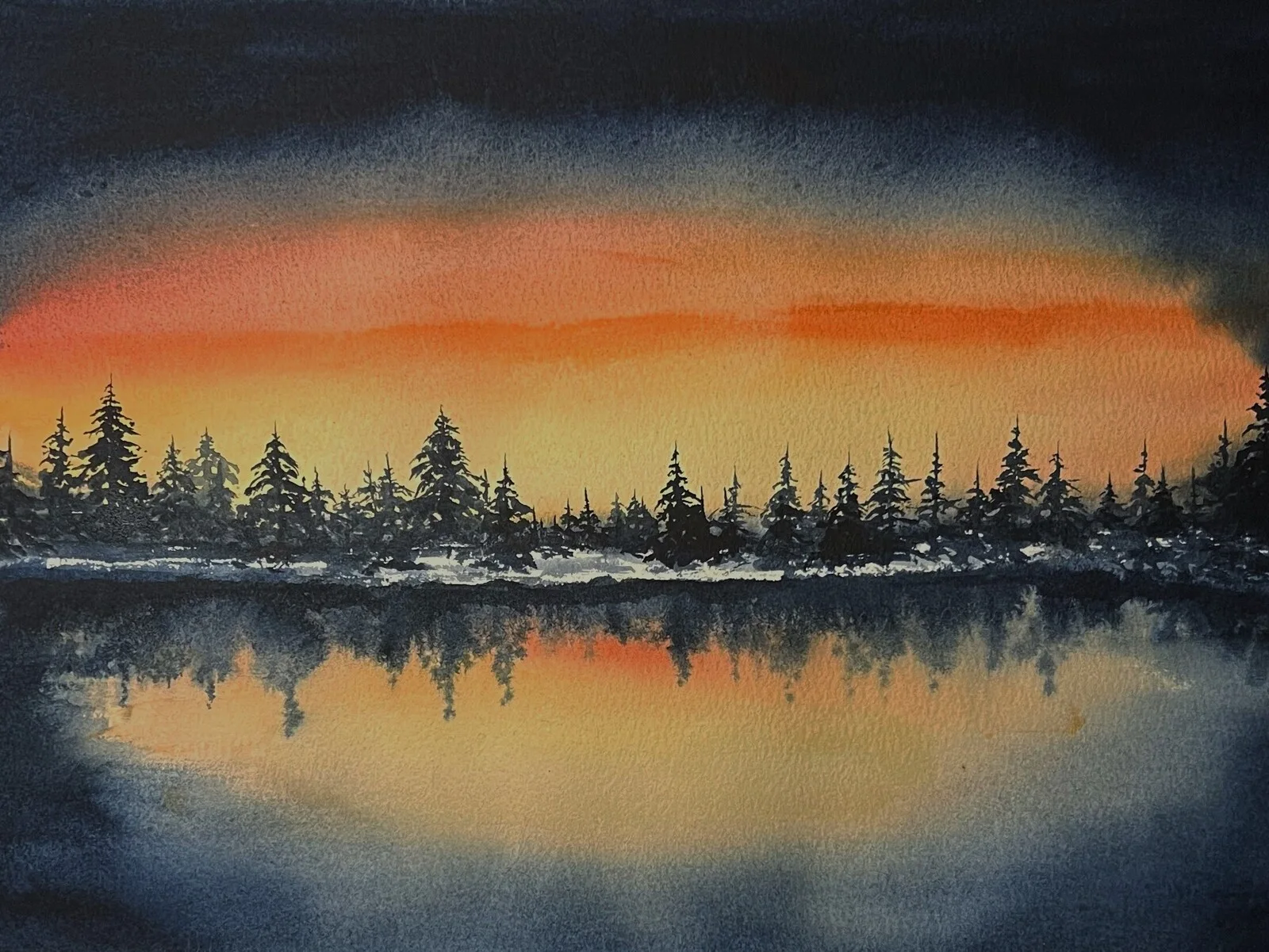 Akvarell Creeping in av Linea Falkenlöv