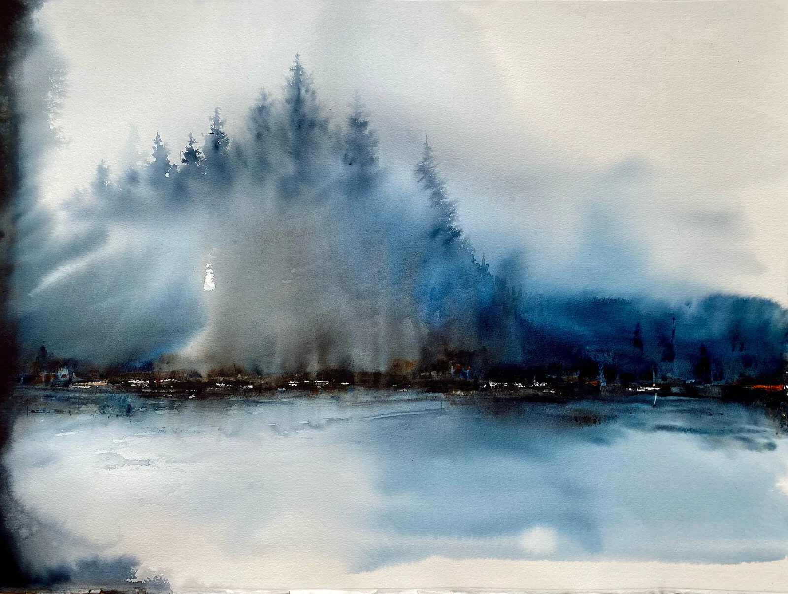 Akvarell Vinterkänsla av Malin Josefsson