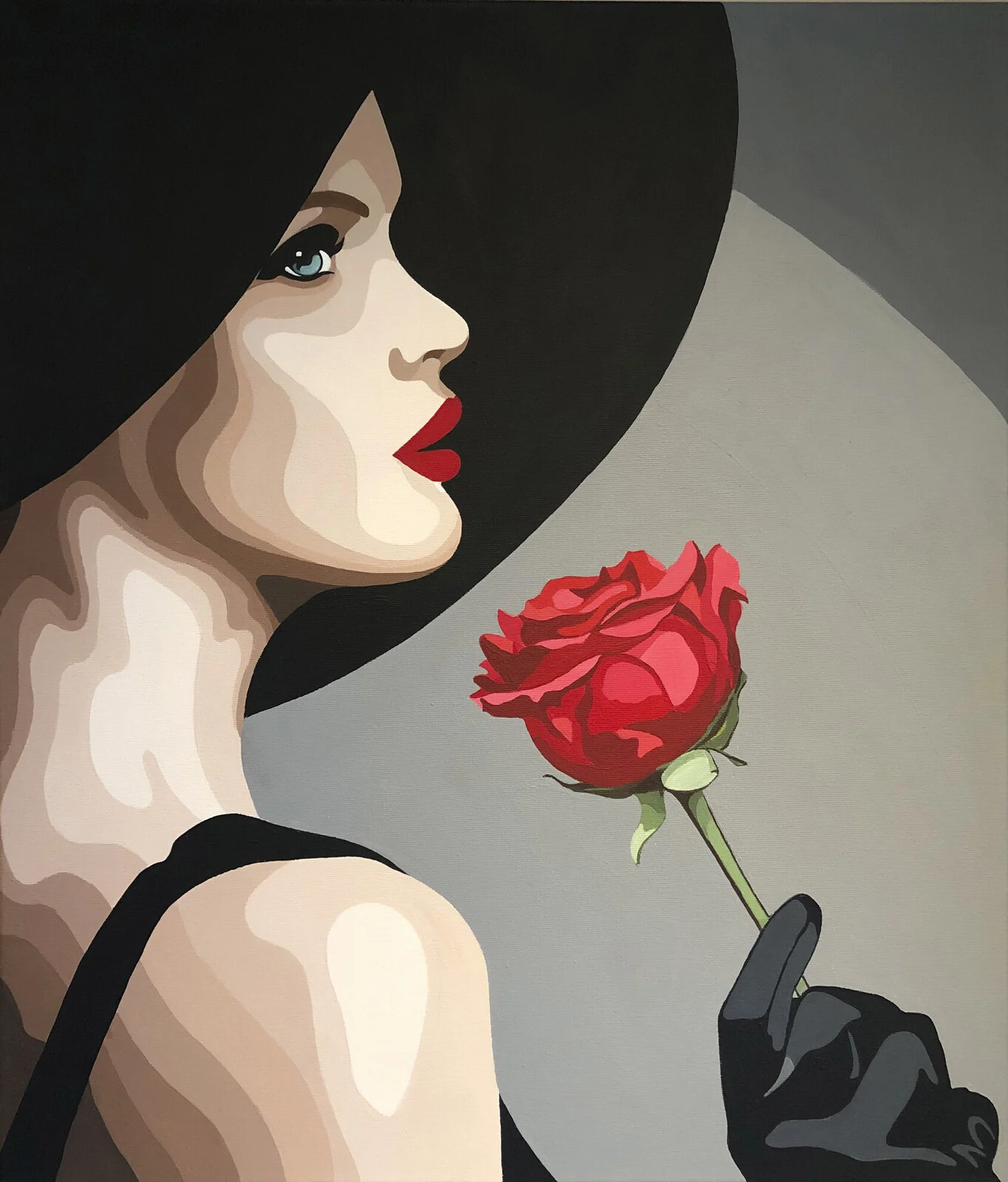 Akrylmålning Rose Garden av Siv Pettersson