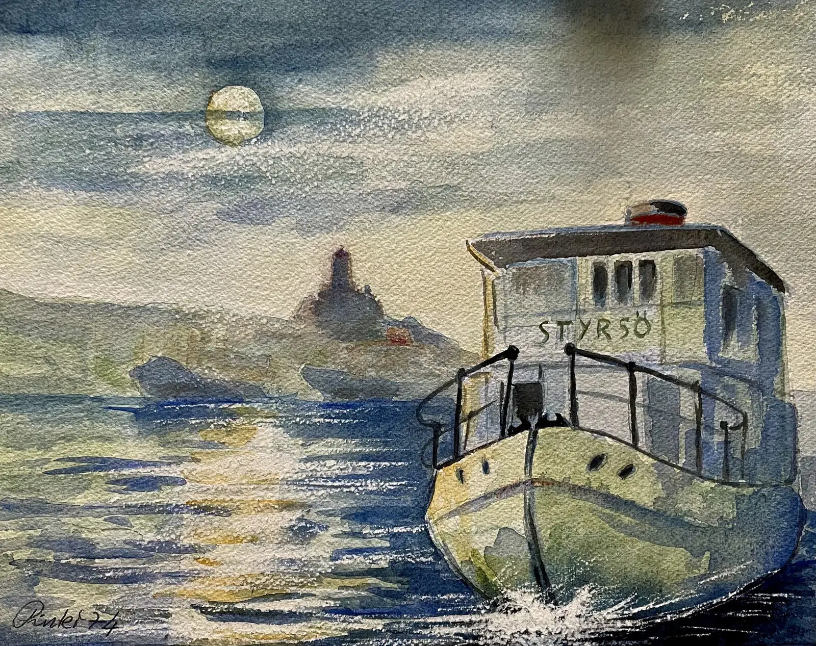 Akvarell Styrsö av Josef Pinter