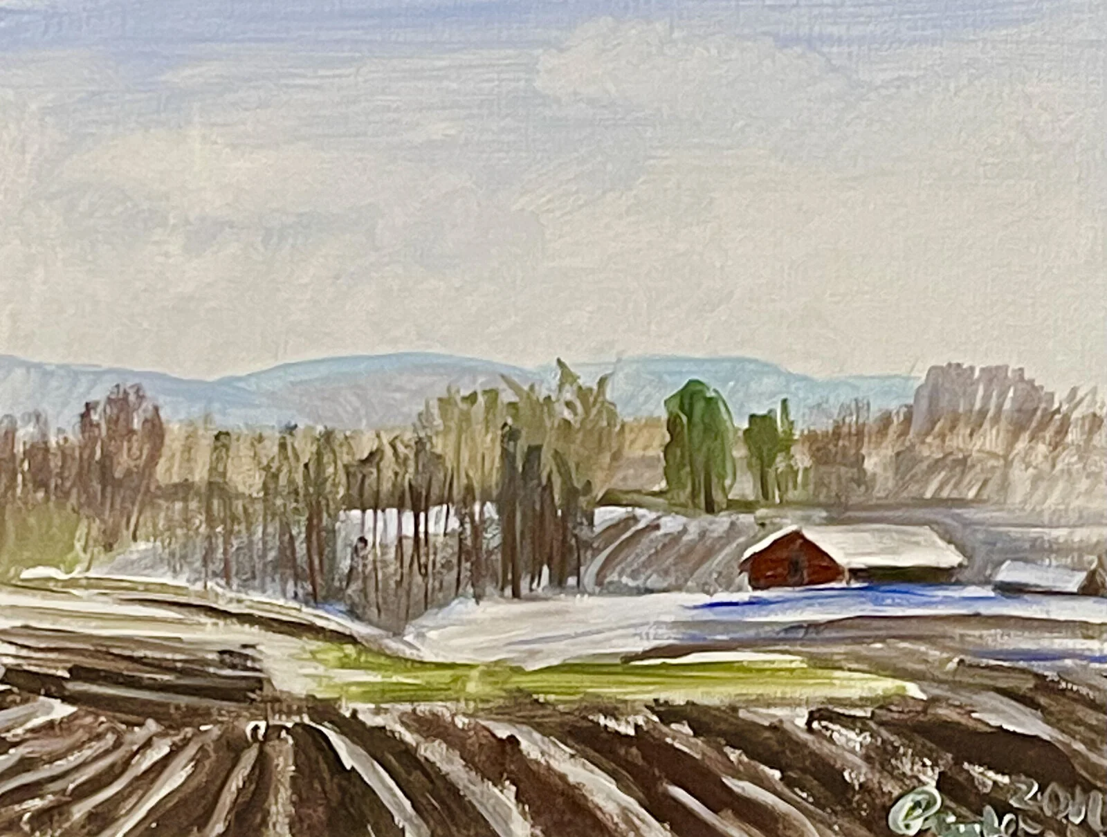 Akrylmålning Våren kommer. av Josef Pinter