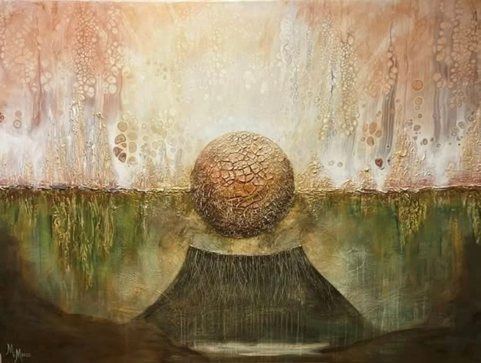 Akrylmålning Leave what belongs to the past, and let something new come in av Marilyn Miller