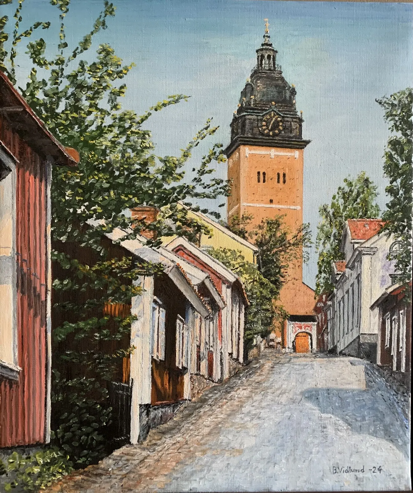 Oljemålning Strängnäs domkyrka av Benny Vidlund