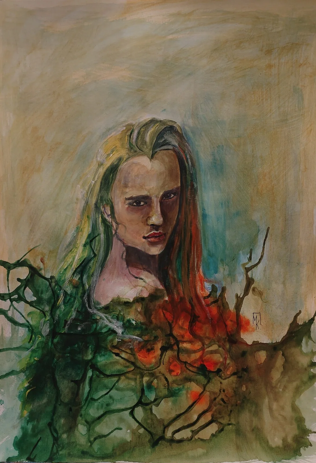 Akrylmålning Don't mess with me av Maria Karlsson