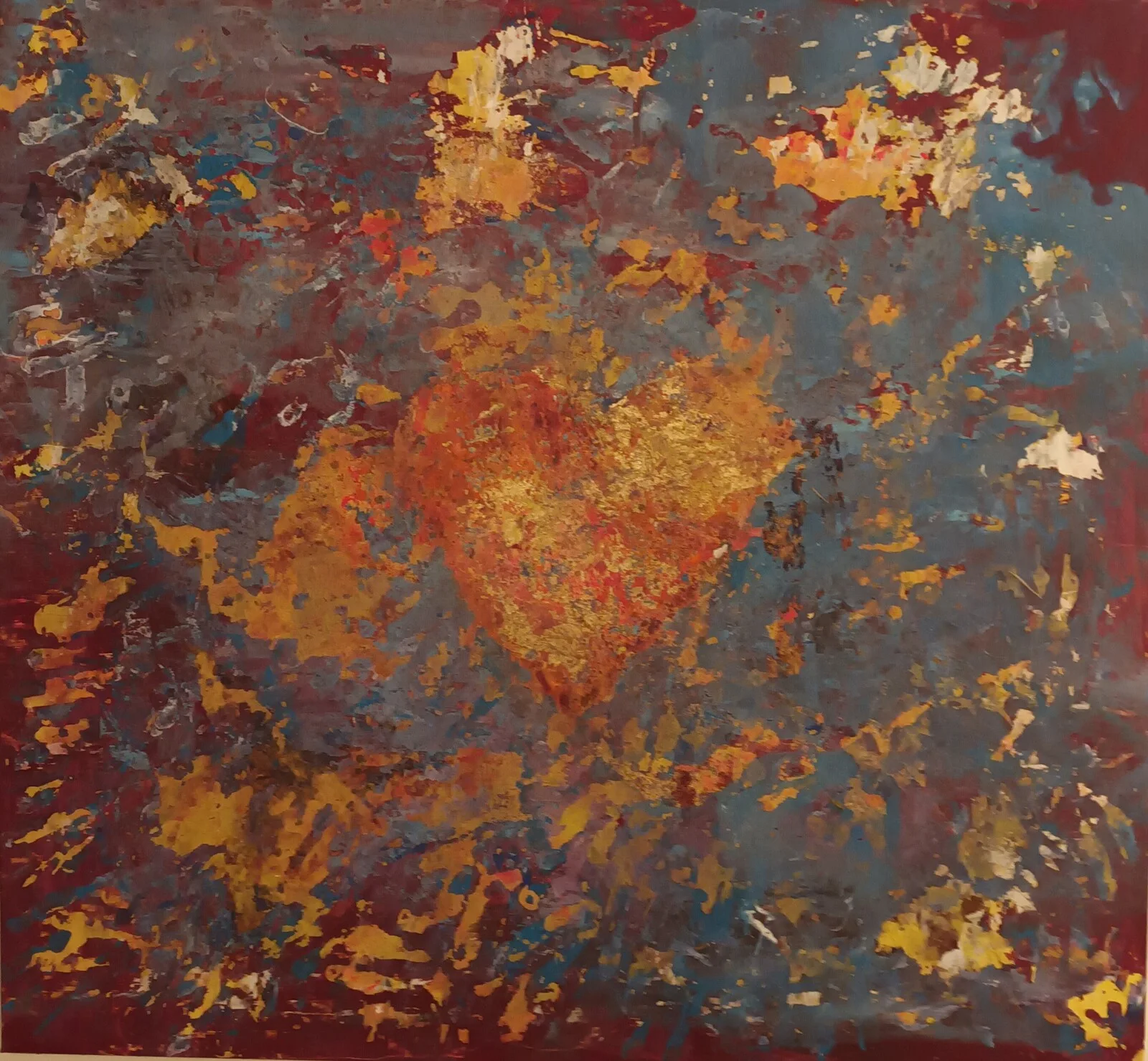 Akrylmålning Rostigt Hjärta av Agneta Baudou