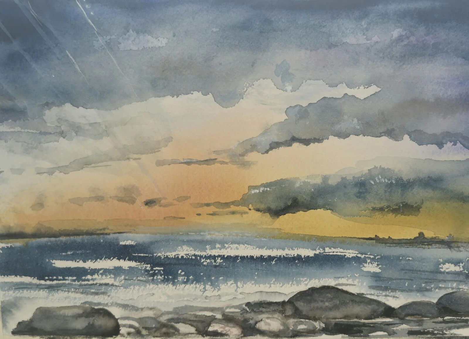 Akvarell Aurora av Åsa Andersson