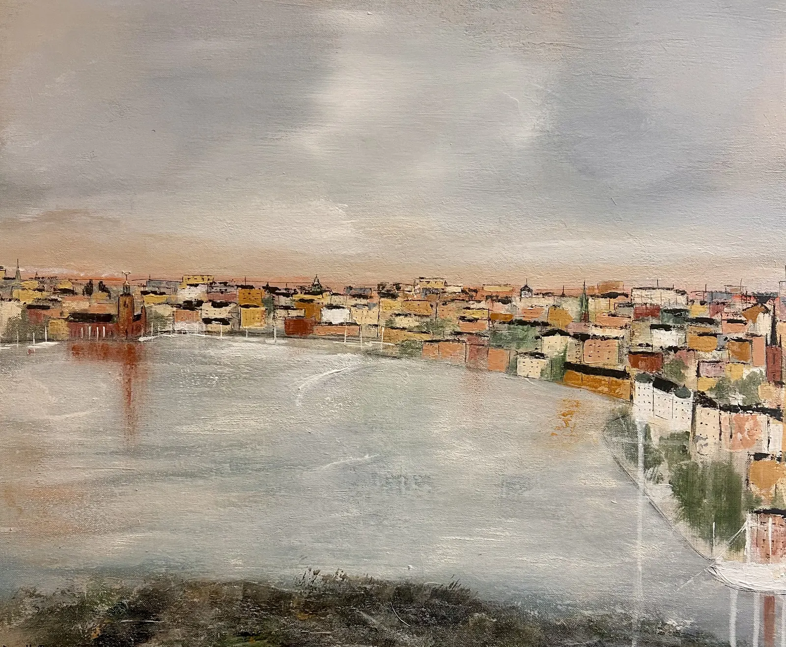 Akrylmålning Utsikt från Mariaberget av Ulrica Halling Olsson_art Stockholm