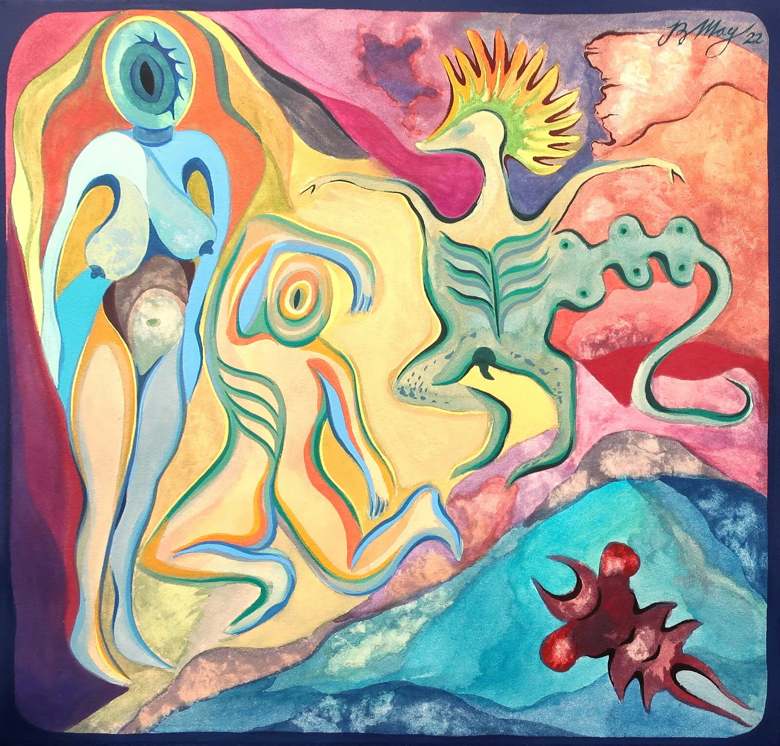 The Kelp Woman (with suitors) av Charles Benjamin May