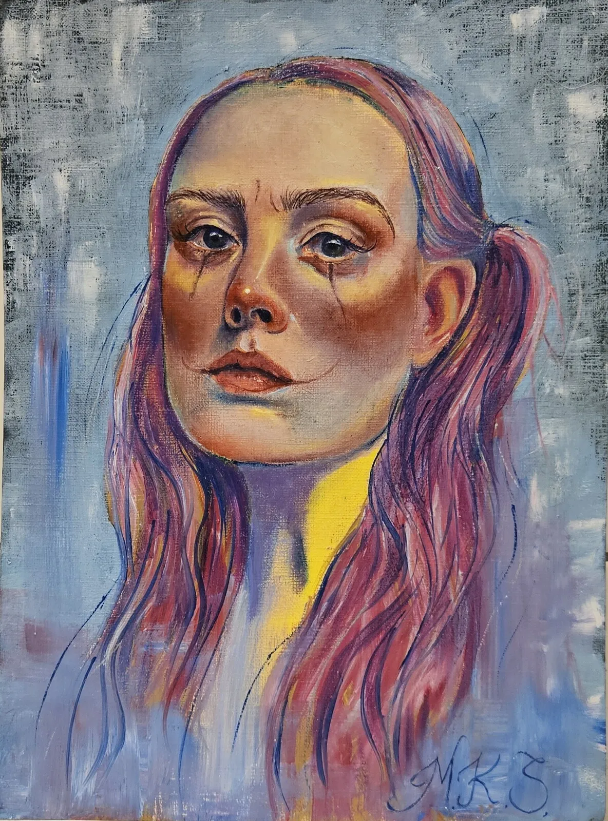 Oljemålning Fool me twice av Malin Sjögren