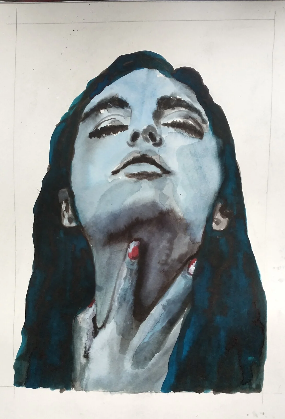 Akvarell av Anna Füle Trymander