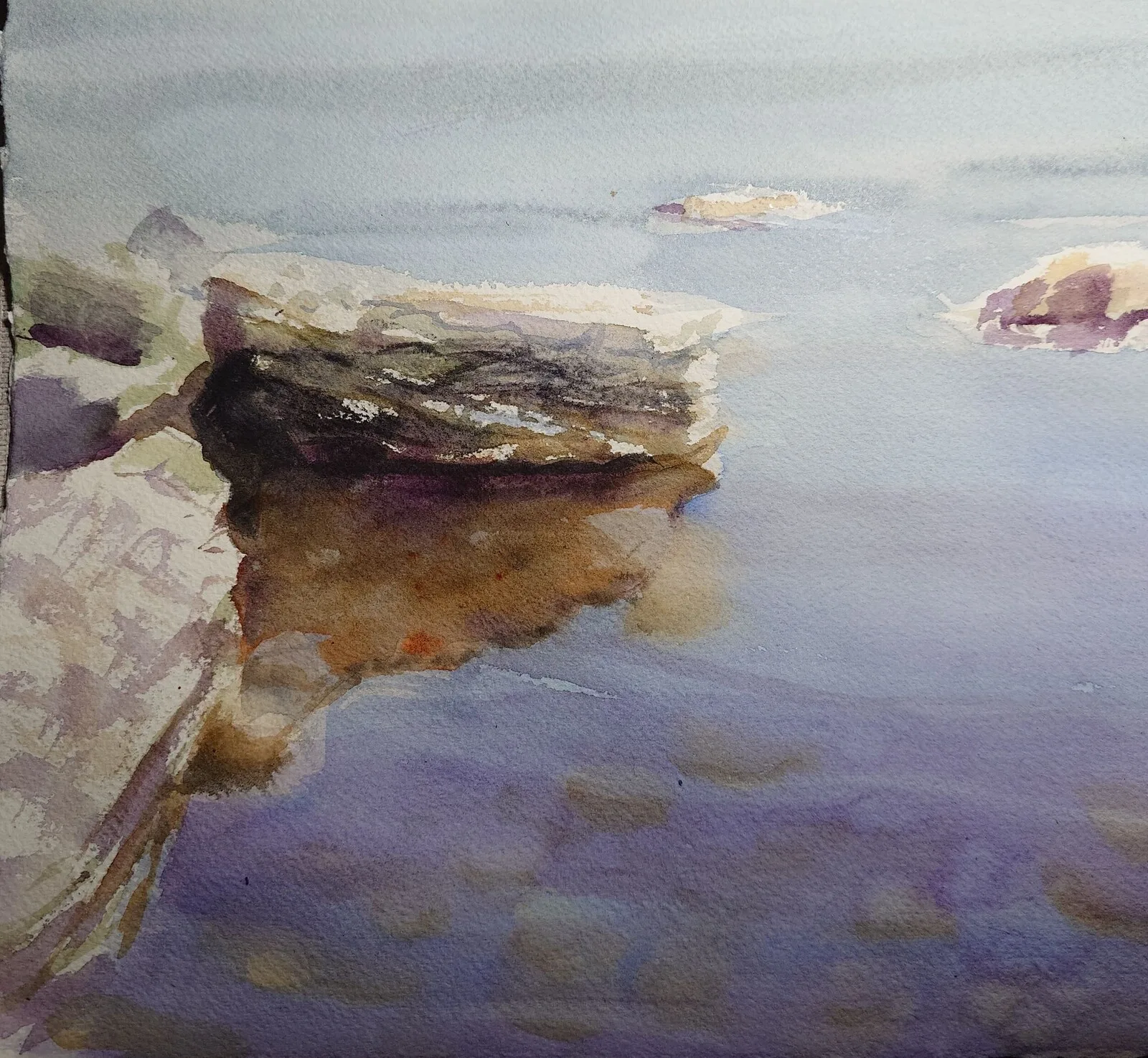 Akvarell Spegling av Inger Sundberg