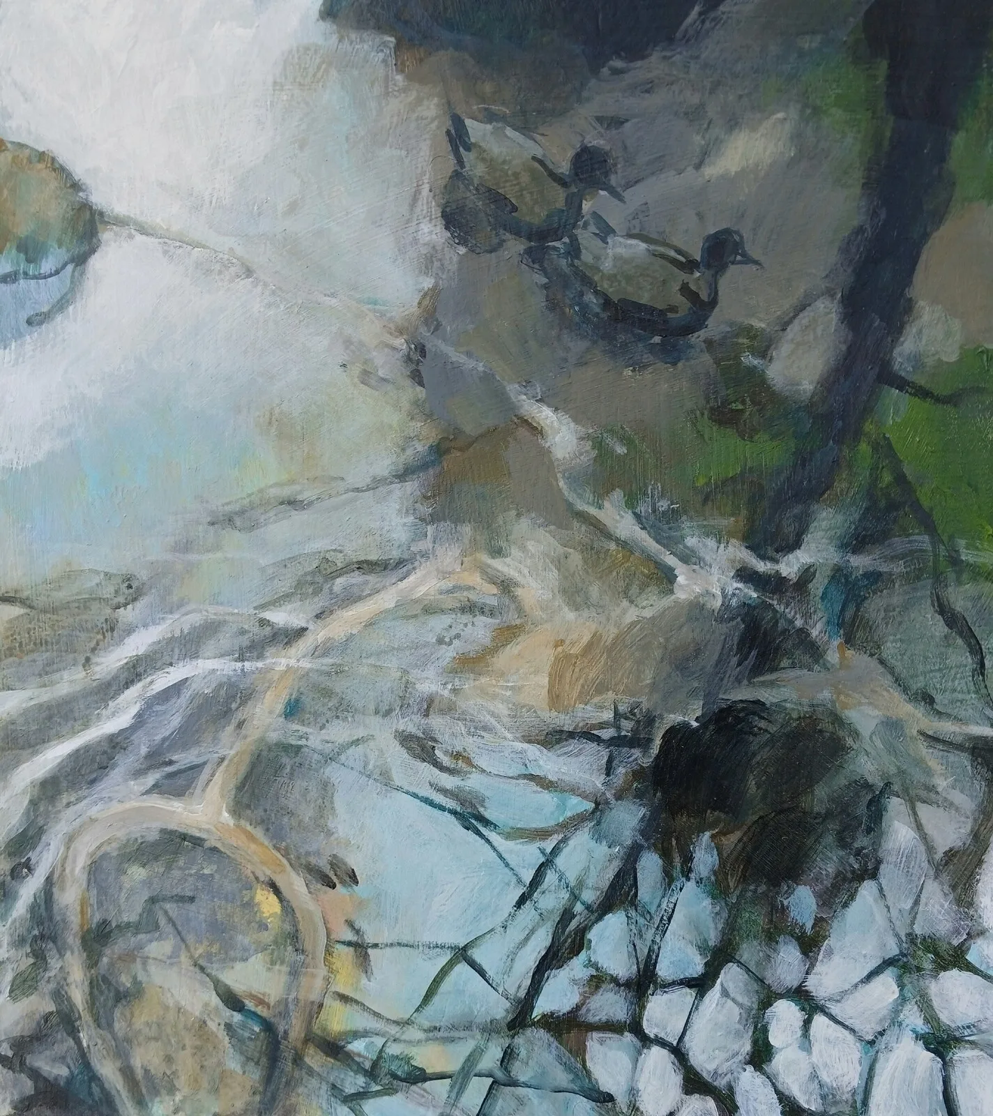 Akrylmålning Water, shadow av Rebecca Landmér