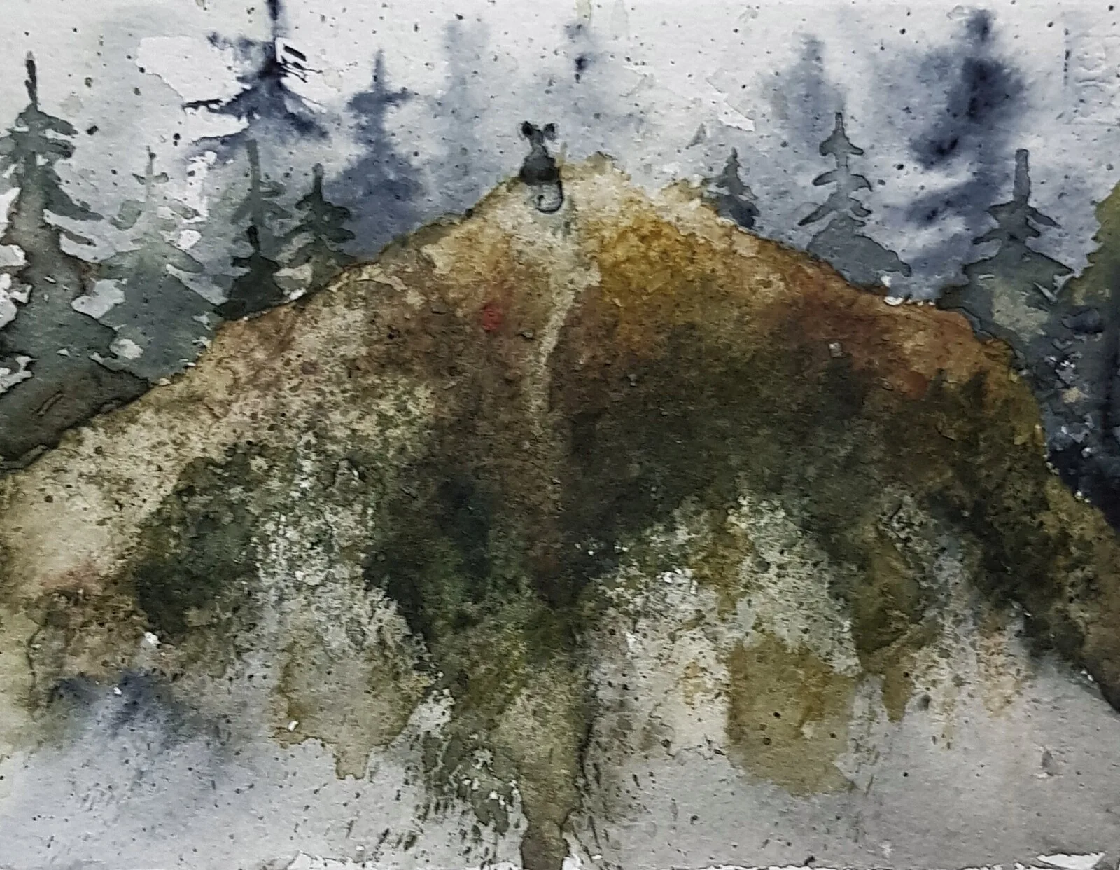 Akvarell Utsikt över storskogen av Inger Pettersson