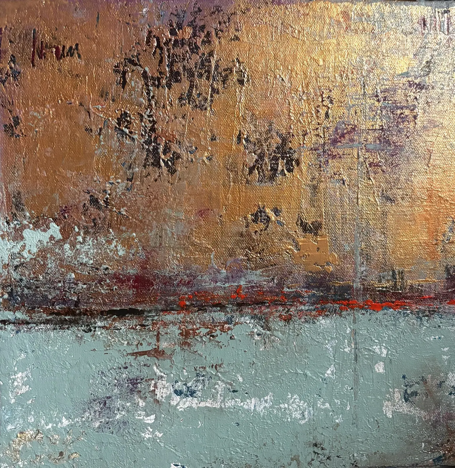 Akrylmålning What settles av Ceren Kamar Bergh