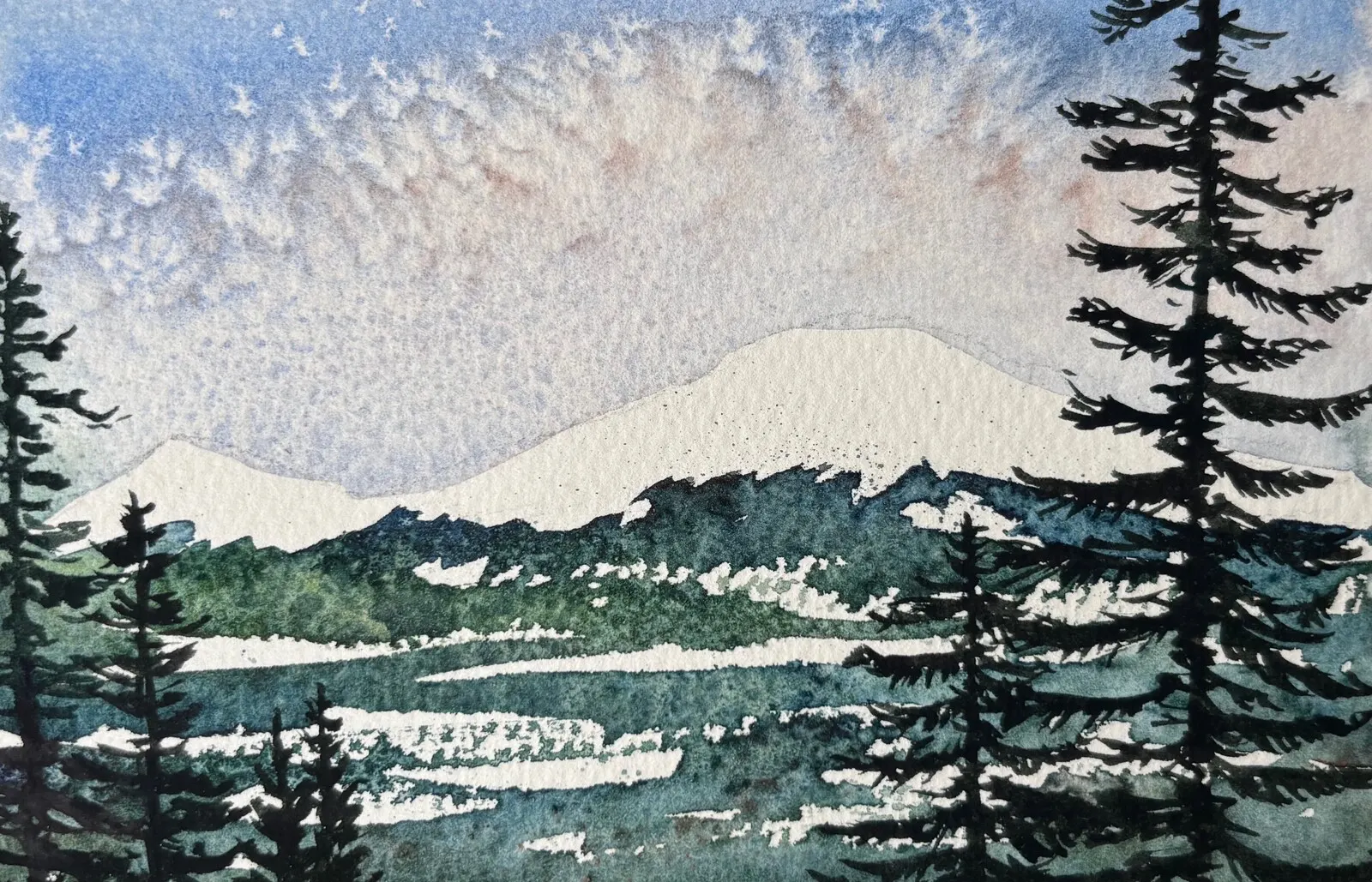 Akvarell Sonfjället av Anna Wolf