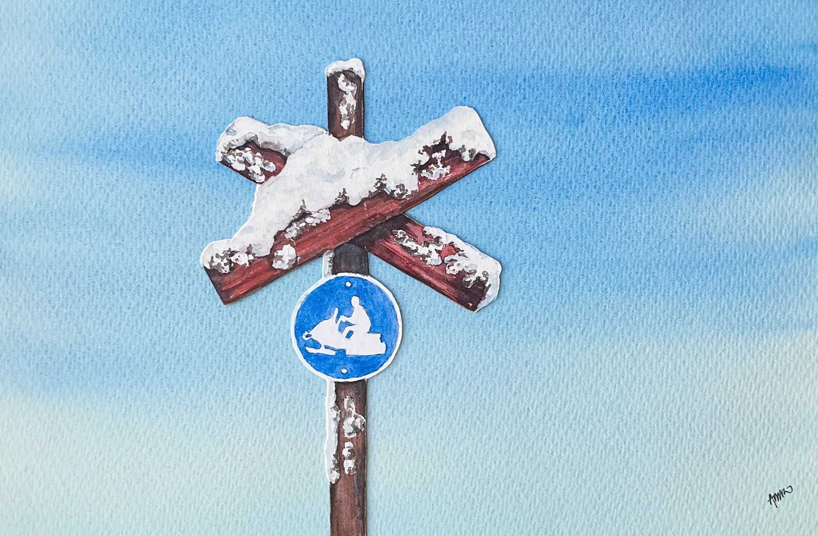 Akvarell Vägvisaren av Anna Sundkvist / @veras_akvareller