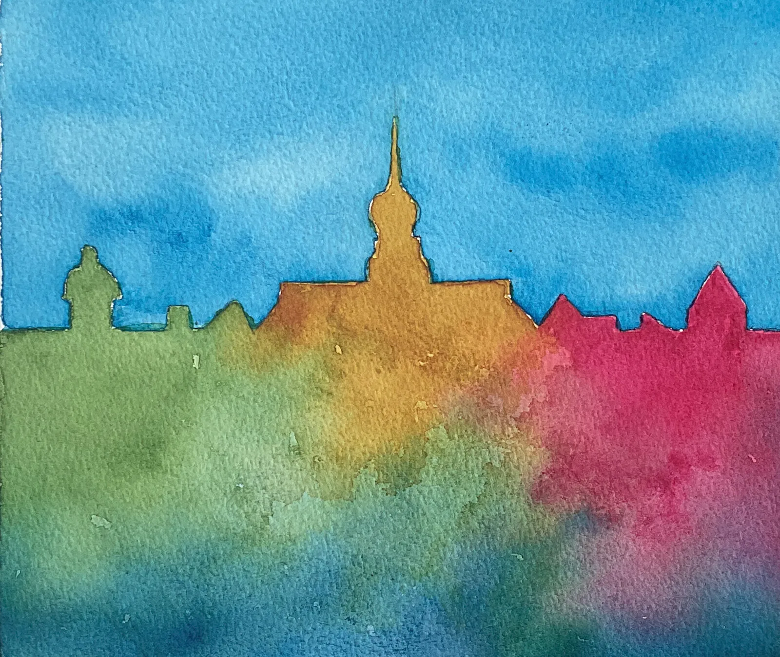 Akvarell Östersund av Anna Sundkvist / @veras_akvareller