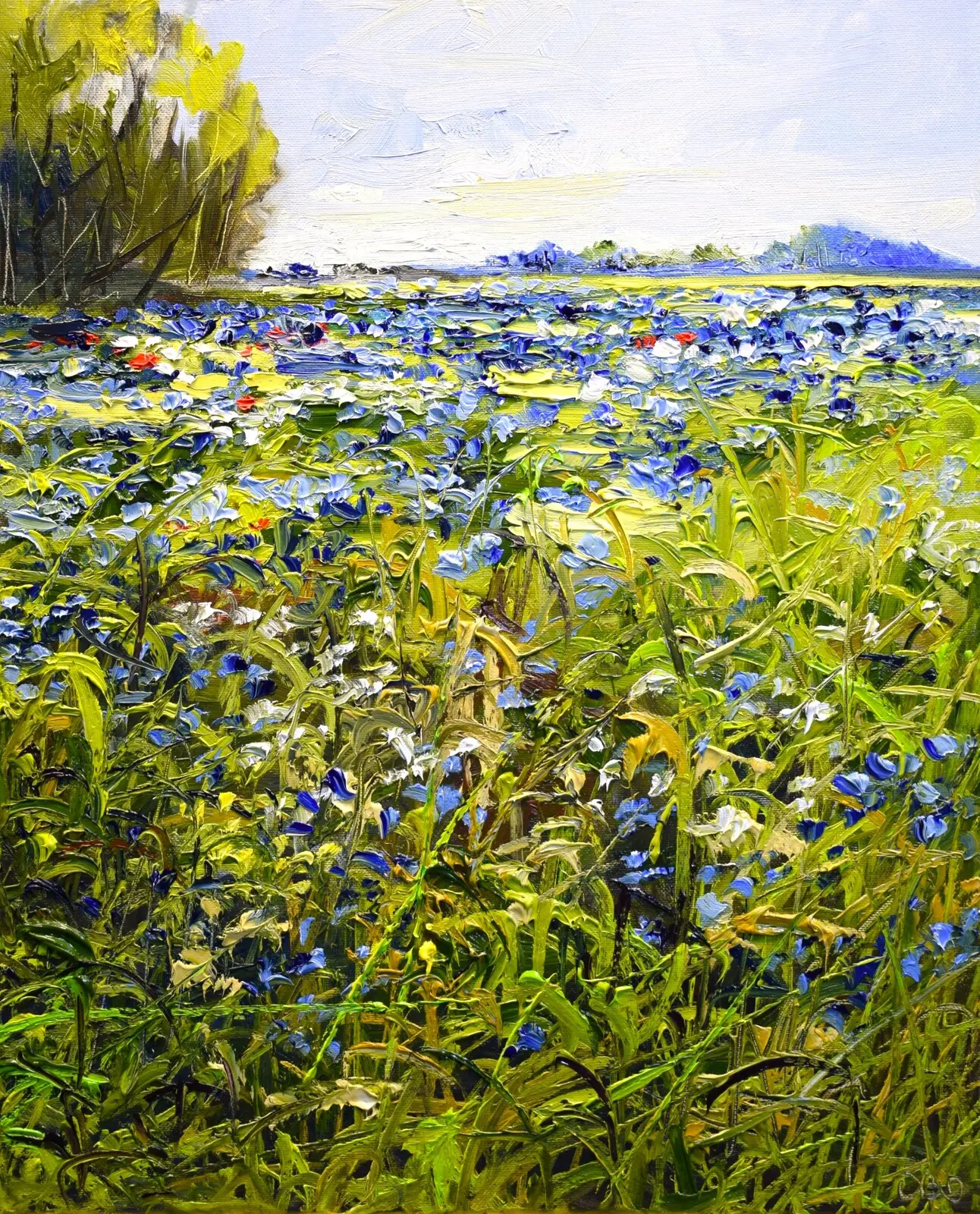 Oljemålning Field of love av Sonja Brussen
