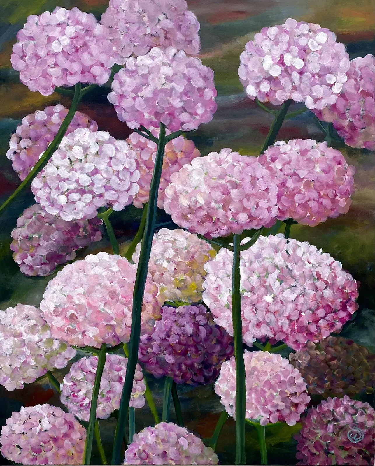 Akrylmålning Rosa av Annette Landin