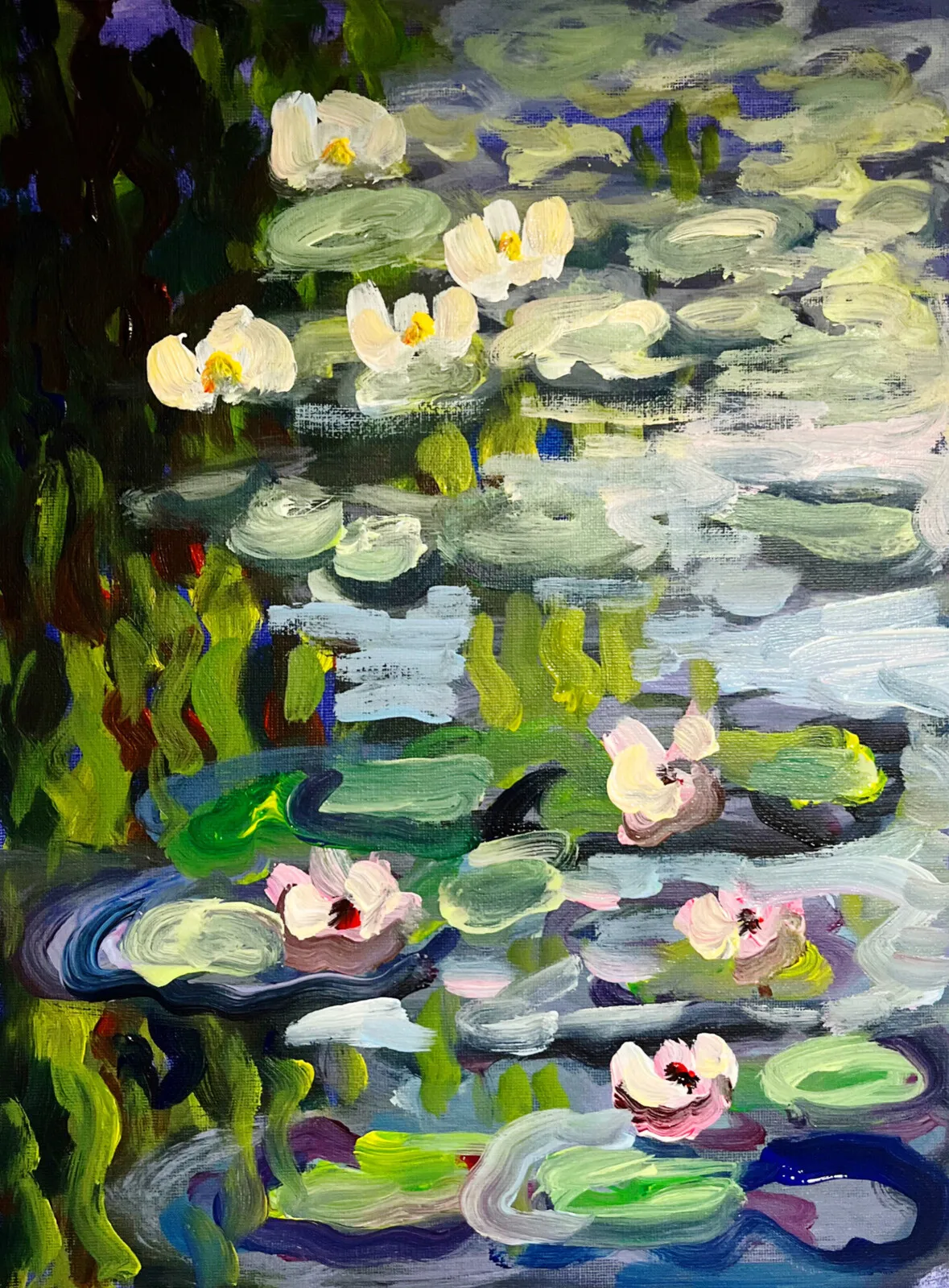 Akrylmålning Light with monet av Elisa Pålsson