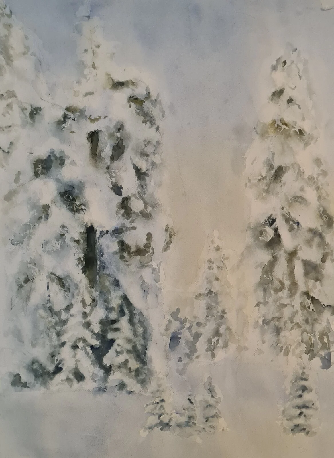 Akvarell Winter wonderland 1 av Into Särkelä