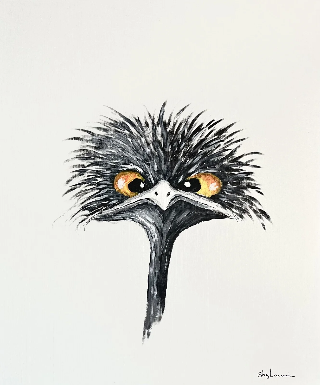 Akrylmålning Struts nr. 111 av Stig Laurin